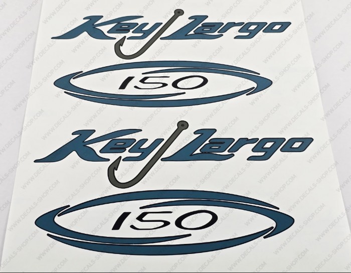 Key Largo 150 Bay Boat Decal Set of 2 x 11"